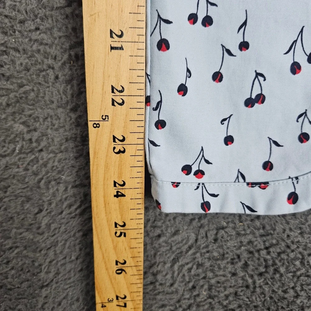 Cartonnier Cherry Print Pants‎ Women's Size 0 Blue White Casual